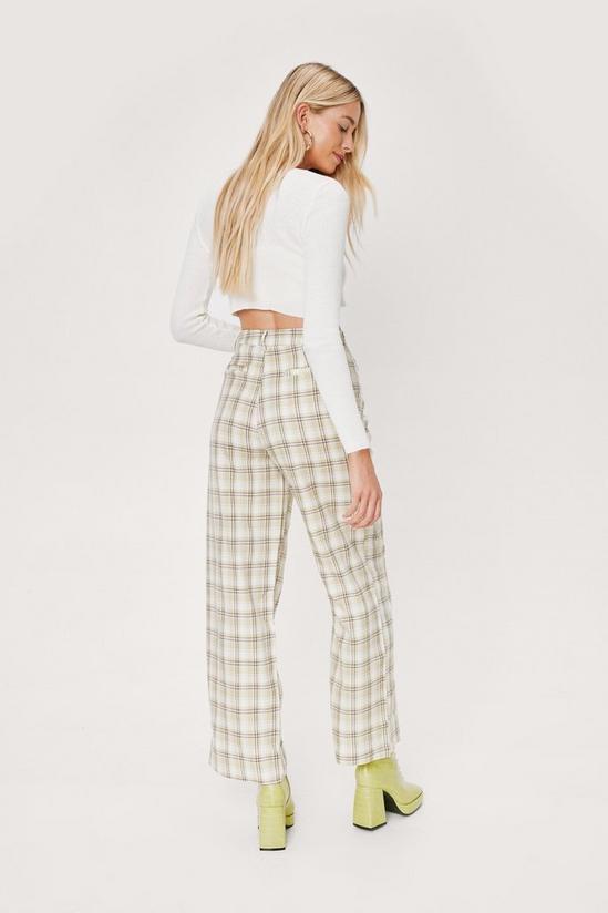 NastyGal Soft Check High Waisted Tapered Trousers 4