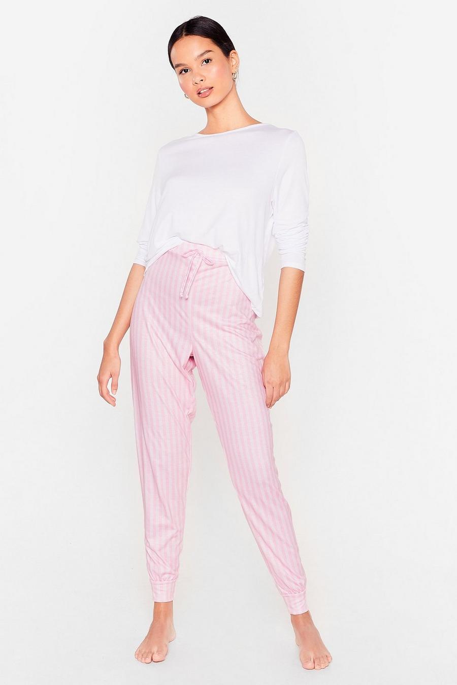 Pink Stripe Here Stripe Now Tee and Jogger Pyjama Set