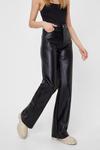 NastyGal Faux Leather Wide-Leg Trousers thumbnail 2