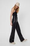 NastyGal Faux Leather Wide-Leg Trousers thumbnail 3