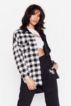 NastyGal Oh Check That Out Two-Tone Oversized Shirt thumbnail 2