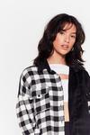 NastyGal Oh Check That Out Two-Tone Oversized Shirt thumbnail 3