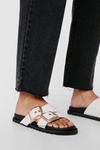 NastyGal Strappy Faux Leather Buckle Footbed Sandals thumbnail 1