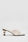 NastyGal Faux Leather Woven Square Toe Heeled Mules thumbnail 3
