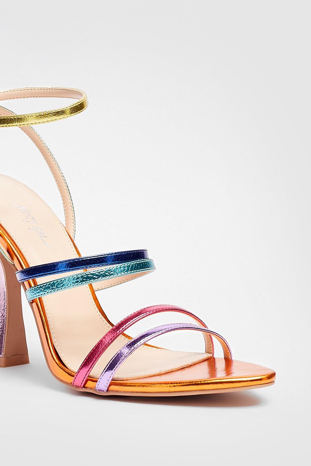 Multi coloured outlet strappy heels