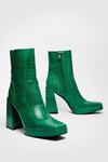NastyGal Faux Leather Croc High Ankle Sock Boots thumbnail 4