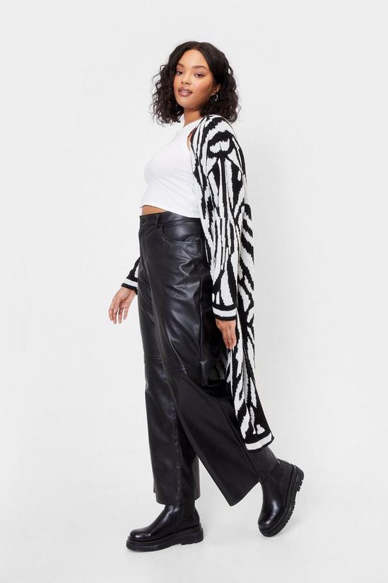 NastyGal Plus Size Zebra Print Longline Knitted Cardigan 3