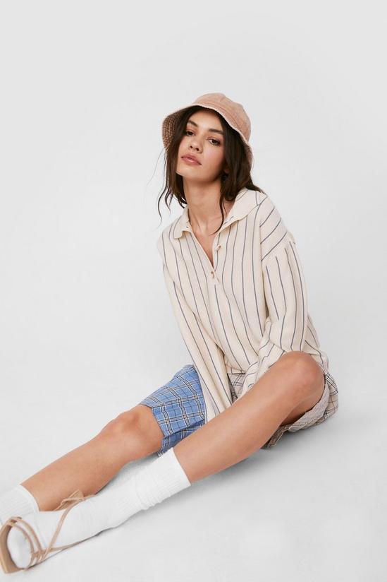 NastyGal A Love Stripe Ours Relaxed Collar Sweatshirt 1