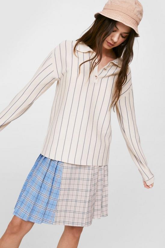 NastyGal A Love Stripe Ours Relaxed Collar Sweatshirt 2