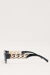 NastyGal Slim Cat Eye Curb Chain Detail Sunglasses thumbnail 4