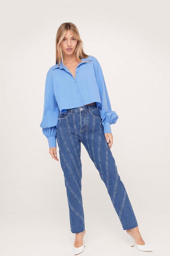 NastyGal Cotton Cropped Button Up Shirt 2