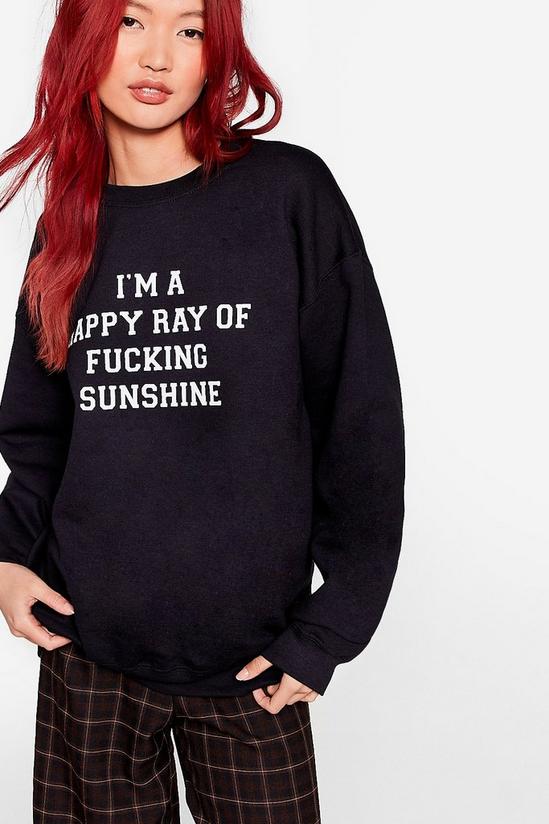 NastyGal Ray of Fucking Sunshine Relaxed Graphic Sweatshirt 2