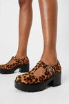 NastyGal Faux Suede Leopard Print Platform Mary Jane Shoes thumbnail 2