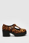 NastyGal Faux Suede Leopard Print Platform Mary Jane Shoes thumbnail 3