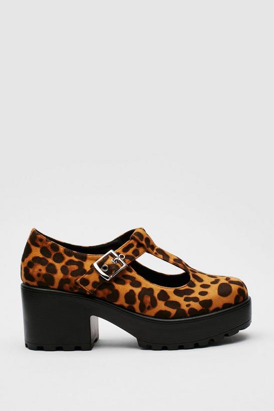 NastyGal Faux Suede Leopard Print Platform Mary Jane Shoes 3