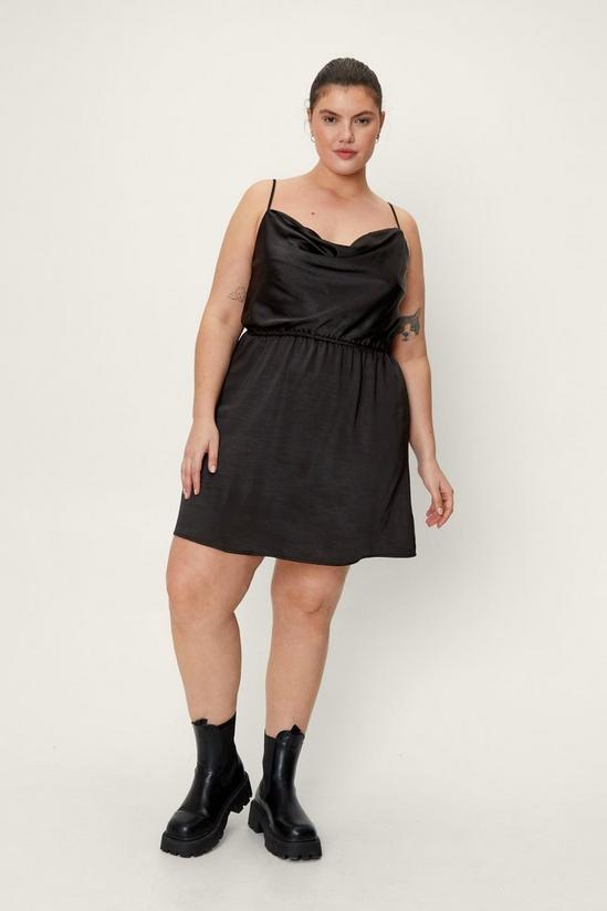 NastyGal Plus Size Gathered Cowl Neck Mini Dress 2