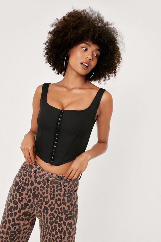 NastyGal Square Neck Sleeveless Cropped Corset Top 1