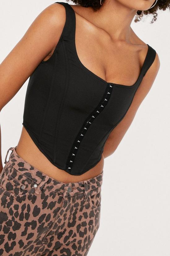 NastyGal Square Neck Sleeveless Cropped Corset Top 2