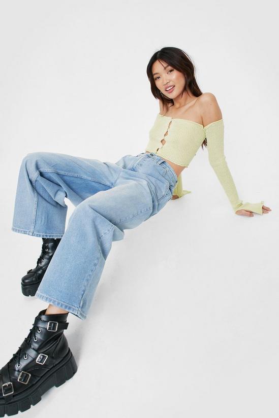NastyGal High Rise Cropped Wide Leg Jeans 1