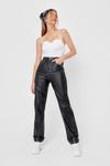 NastyGal Contrast Stitch Coated Straight Leg Jeans thumbnail 2