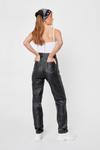 NastyGal Contrast Stitch Coated Straight Leg Jeans thumbnail 4
