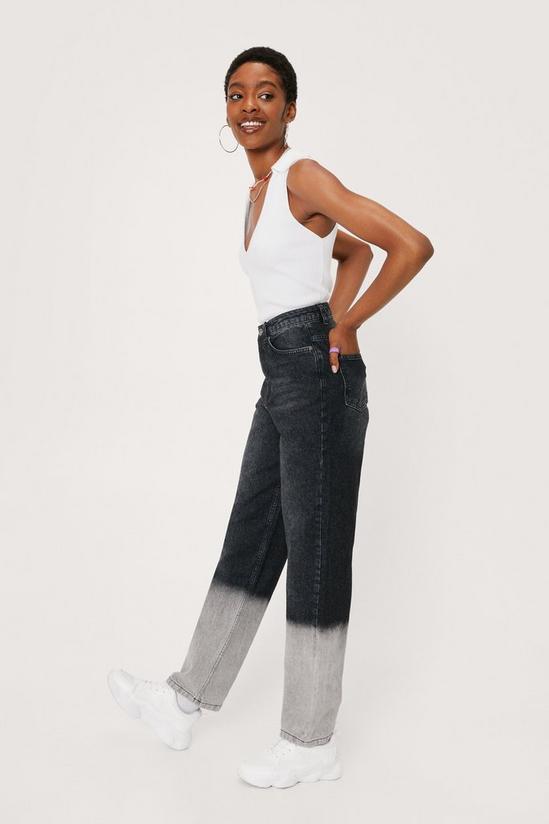 NastyGal Two Tone Ombre High Waisted Straight Jeans 3