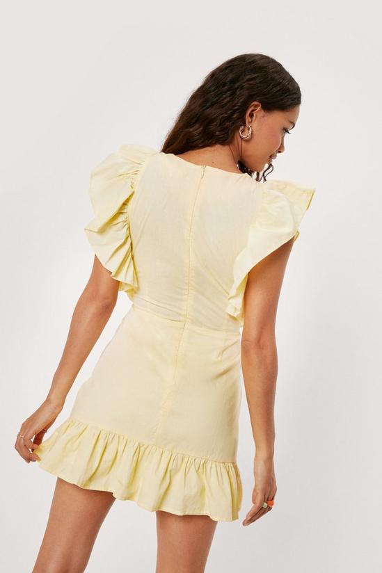 NastyGal Petite Shirred Ruffle Mini Dress 4