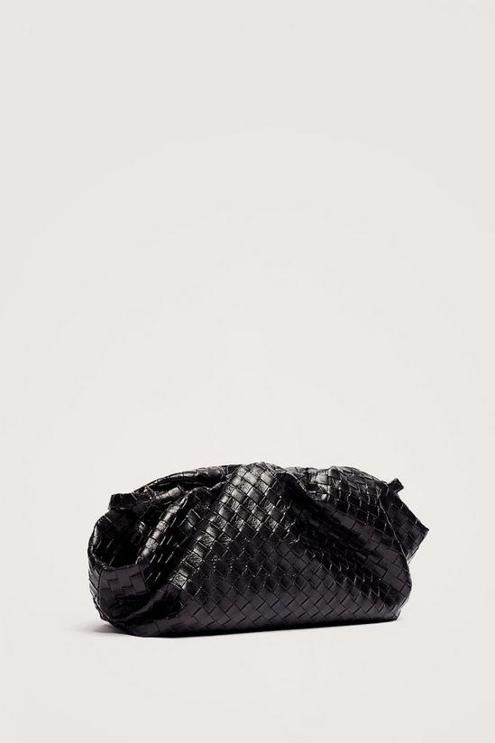 NastyGal Faux Leather Woven Slouchy Crossbody Bag 1