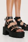 NastyGal Faux Leather Multi Buckle Chunky Sandals thumbnail 2