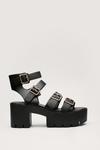NastyGal Faux Leather Multi Buckle Chunky Sandals thumbnail 3