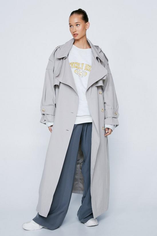 NastyGal Hooded Oversized Belted Trench Coat 1