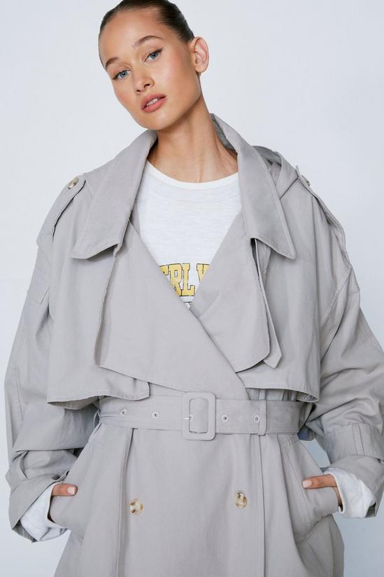 NastyGal Hooded Oversized Belted Trench Coat 2