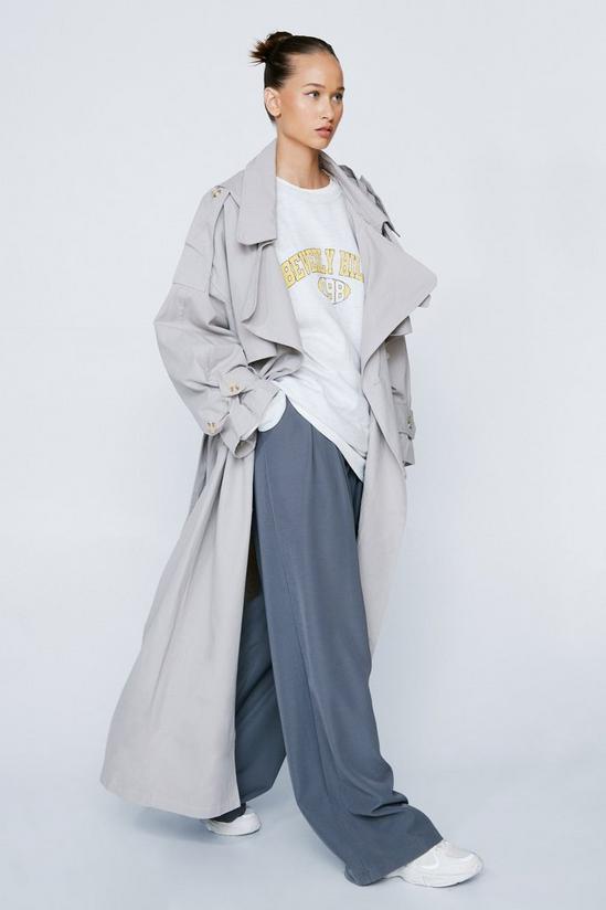 NastyGal Hooded Oversized Belted Trench Coat 3