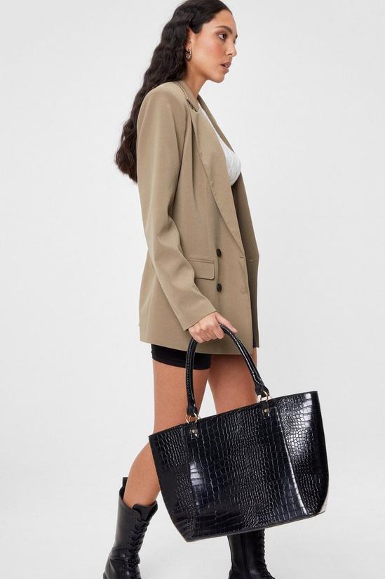 NastyGal Want Croc Off Faux Leather Tote Bag 2
