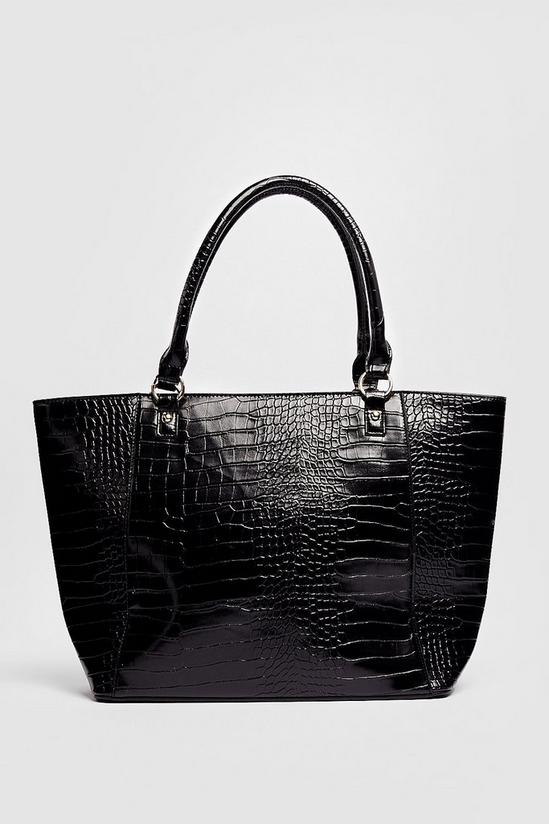 NastyGal Want Croc Off Faux Leather Tote Bag 3