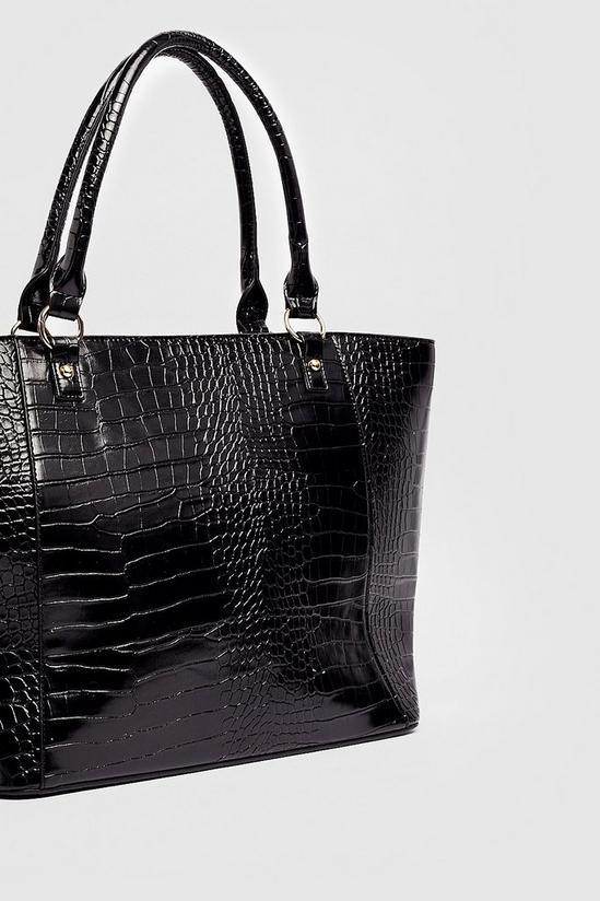 NastyGal Want Croc Off Faux Leather Tote Bag 4