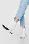 NastyGal Faux Leather Pointed Toe Block Heel Ankle Boots thumbnail 1