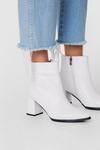 NastyGal Faux Leather Pointed Toe Block Heel Ankle Boots thumbnail 2