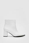 NastyGal Faux Leather Pointed Toe Block Heel Ankle Boots thumbnail 3