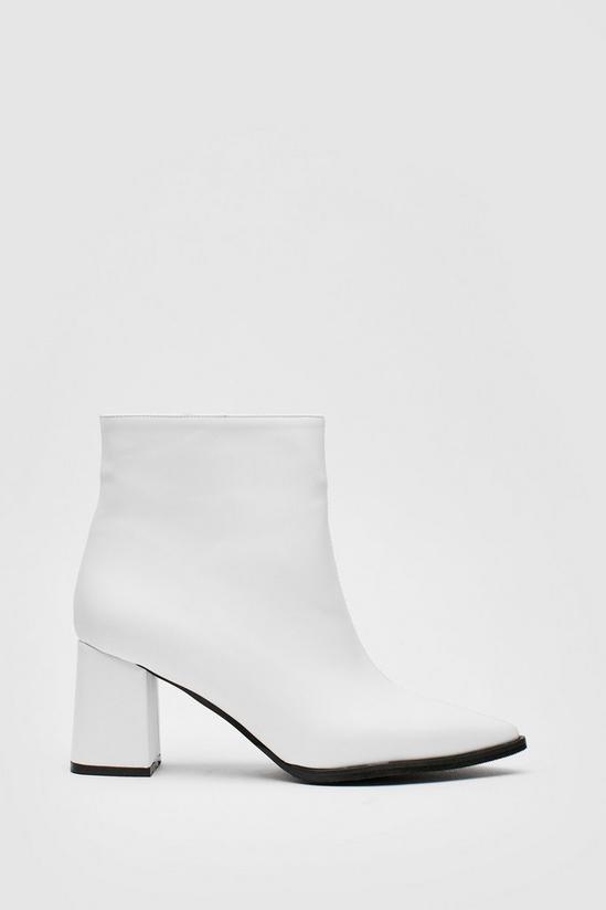 NastyGal Faux Leather Pointed Toe Block Heel Ankle Boots 3