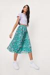 NastyGal Chiffon Floral Pleated Midi Skirt thumbnail 3