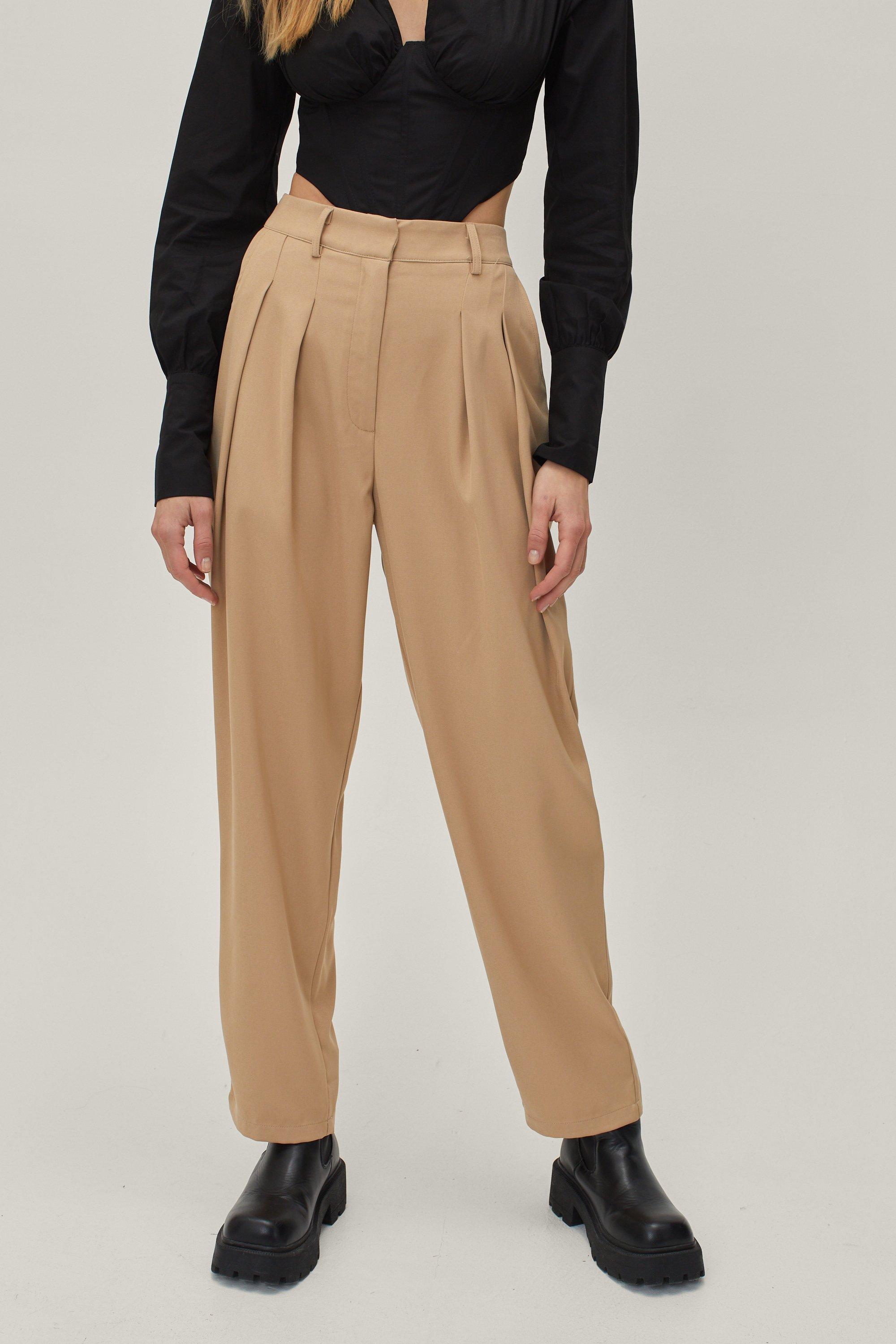 Tailored High Waisted Wide Leg Trousers