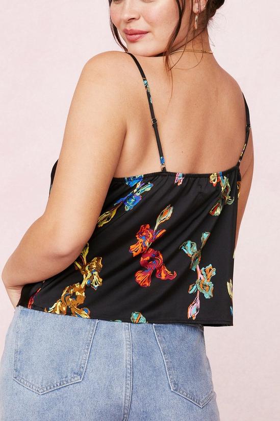 NastyGal Plus Size Floral Cowl Neck Cami Top 4