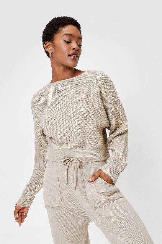 NastyGal Chunky Knit Cropped Jumper and Jogger Lounge Set 2