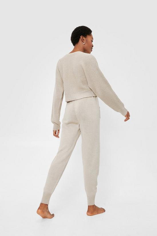 NastyGal Chunky Knit Cropped Jumper and Jogger Lounge Set 4
