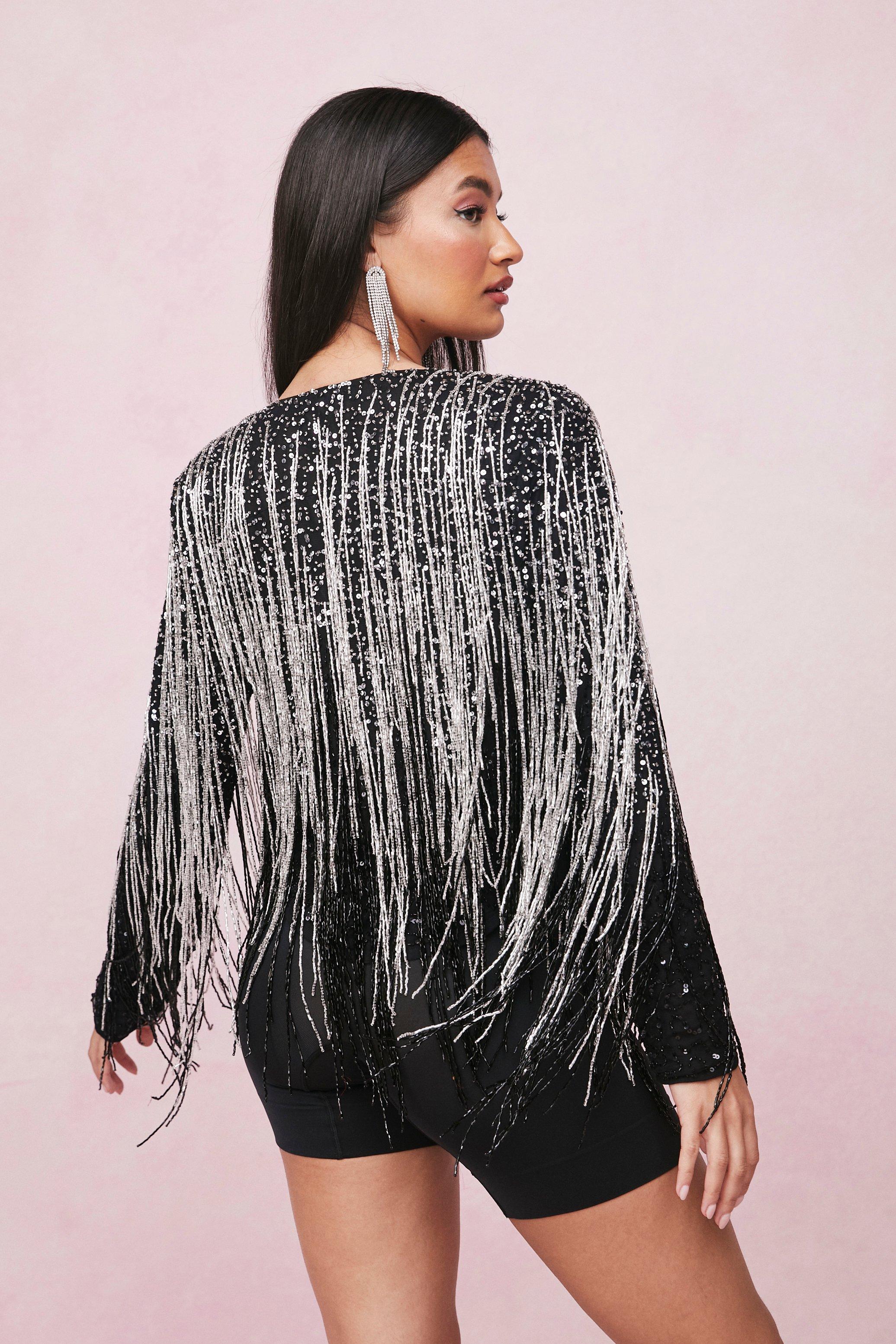 Silver beaded outlet jacket