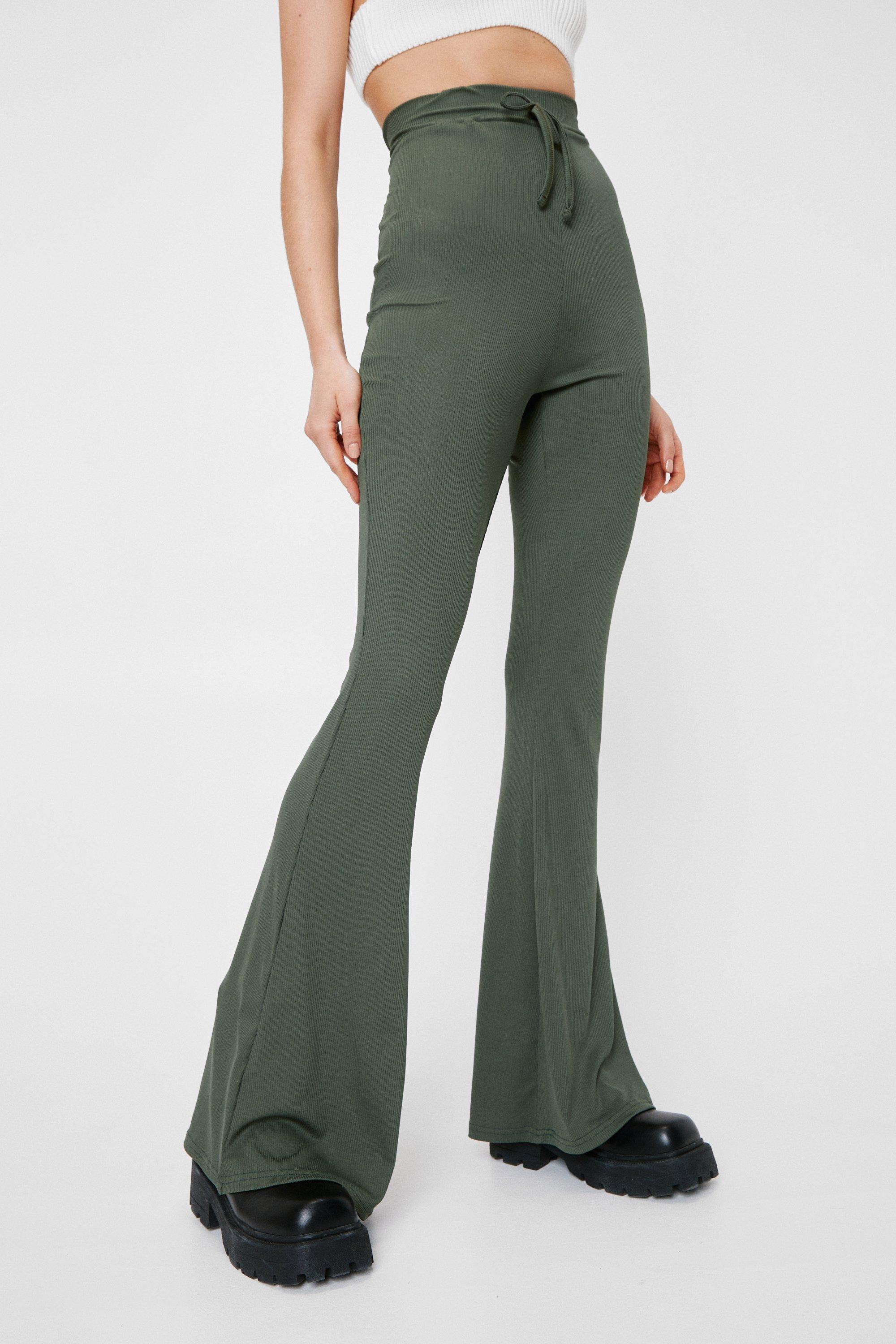 Ribbed High Waisted Flares