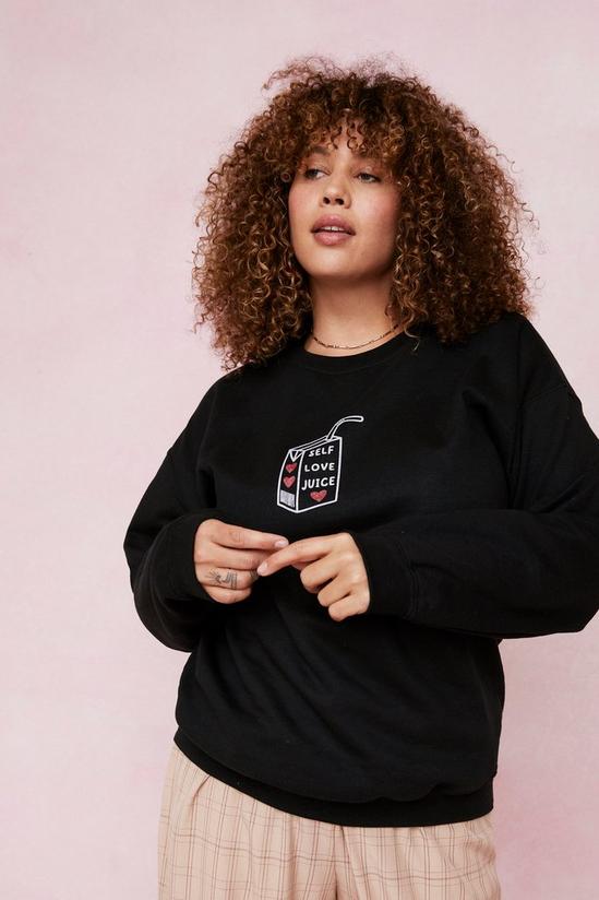 NastyGal Self Love Juice Plus Size Graphic Sweatshirt 1