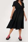 NastyGal Plus Size Textured Wrap Midi Dress thumbnail 3