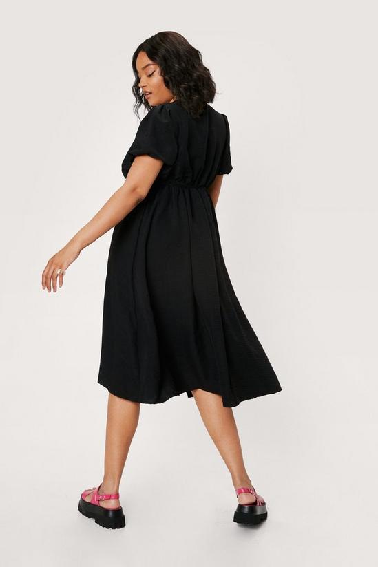 NastyGal Plus Size Textured Wrap Midi Dress 4